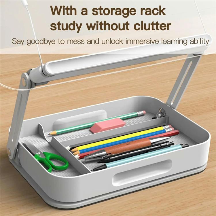 R22H Adjustable Rotating Foldable Laptop Tablet Book Holder Stand with Bottom Storage Box