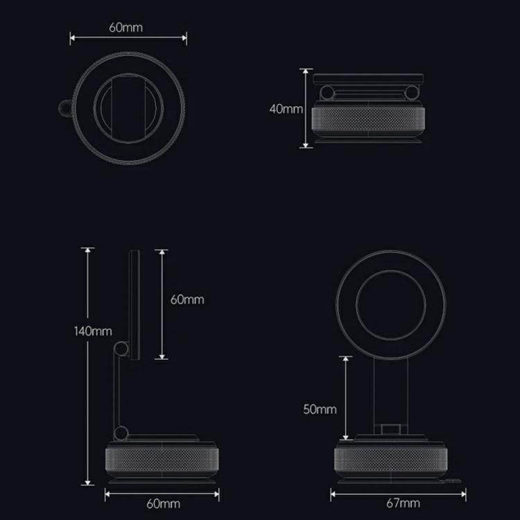 X69 Dashboard Windshield Suction Cup Base 360 Degree Rotation Magnetic Car Phone Holder