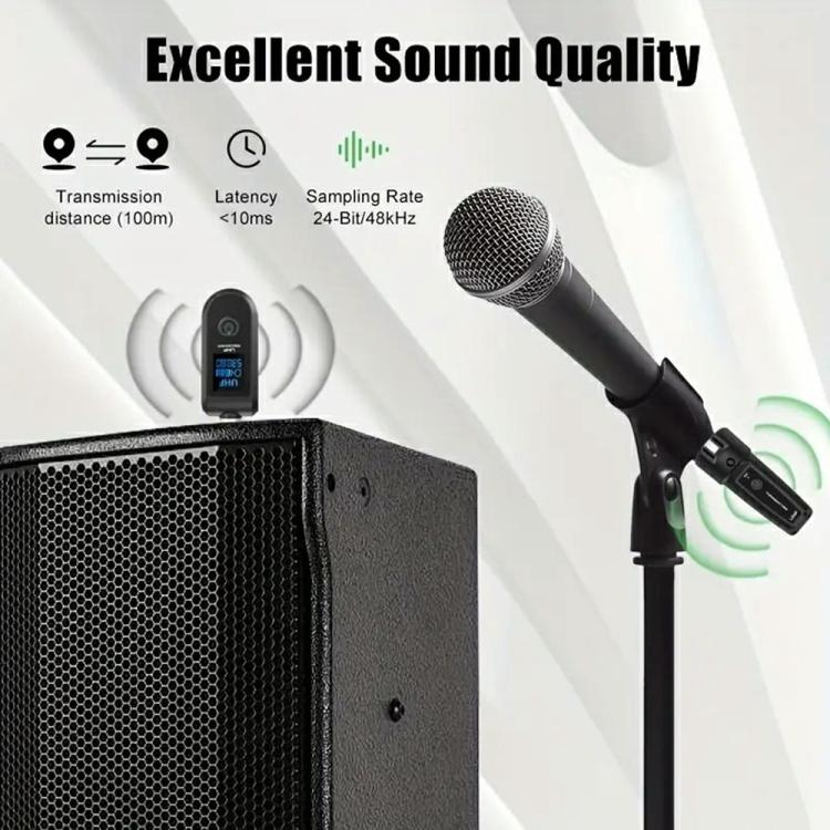 K1 For Handheld Dynamic Mic Wired to Wireless Microphone Converter, 1 Transmitter + 1 Receiver