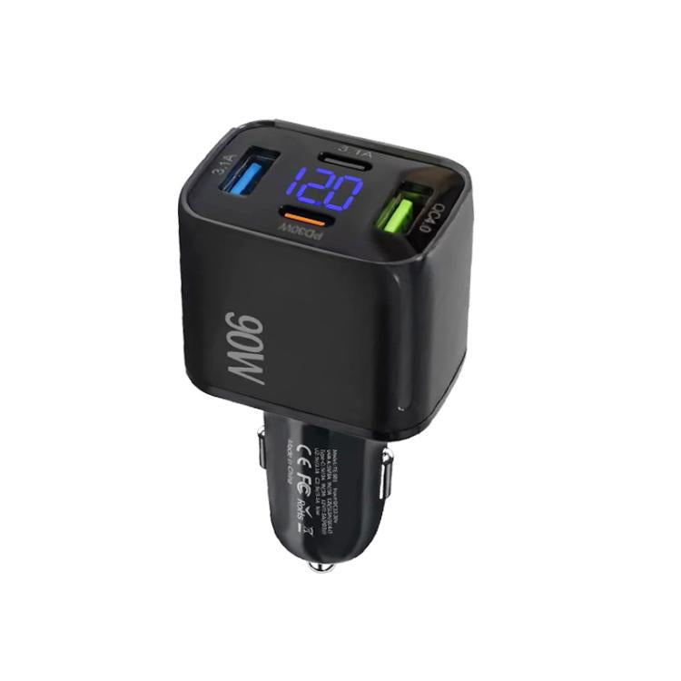 QC4.0 30W + PD3.0 30W LED Digital Display Car Charger
