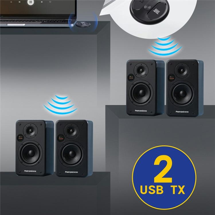 For TV PC LE524 USB Bluetooth 5.4 Audio Transmitter 50m Range Dual Connection Adapter