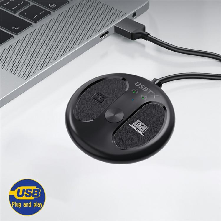For TV PC LE524 USB Bluetooth 5.4 Audio Transmitter 50m Range Dual Connection Adapter