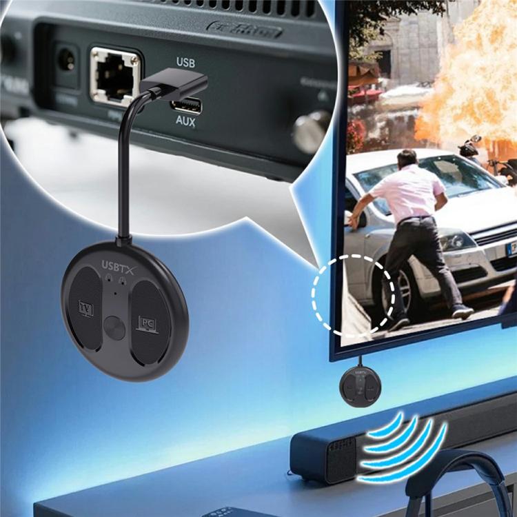 For TV PC LE524 USB Bluetooth 5.4 Audio Transmitter 50m Range Dual Connection Adapter