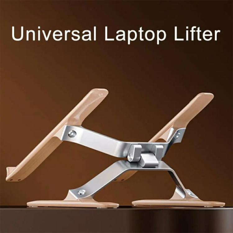 P70W Adjustable Height Solid Wood + Aluminum Alloy Cooling Stand for 14-16 inch Laptops