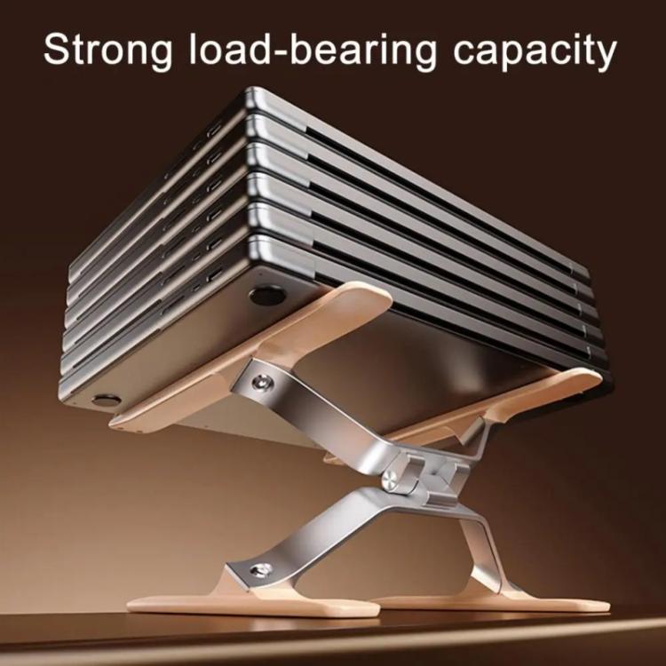 P70W Adjustable Height Solid Wood + Aluminum Alloy Cooling Stand for 14-16 inch Laptops