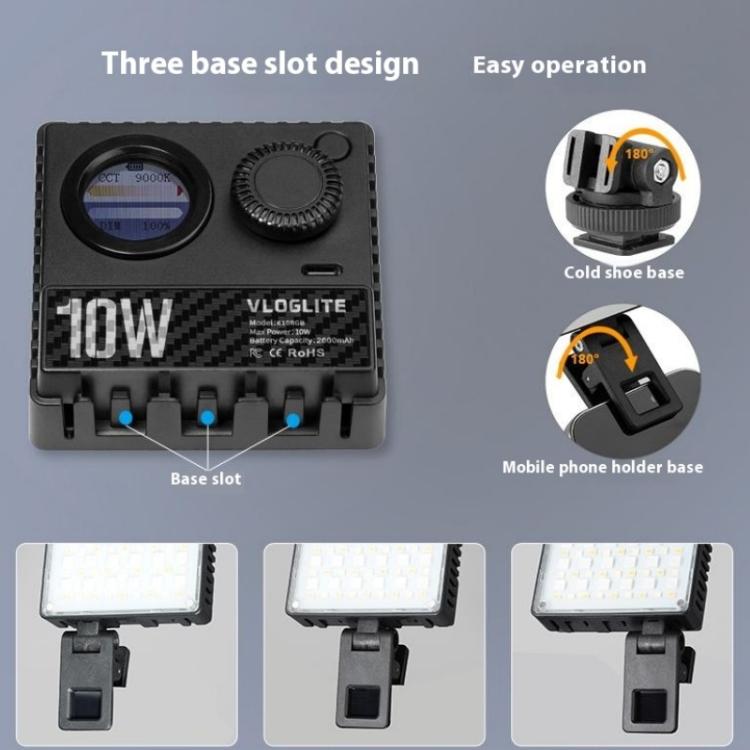 VLOGLITE K10RGB Ultra Thin Pocket Size RGB LED Camera Light Photography Videography Selfie Light