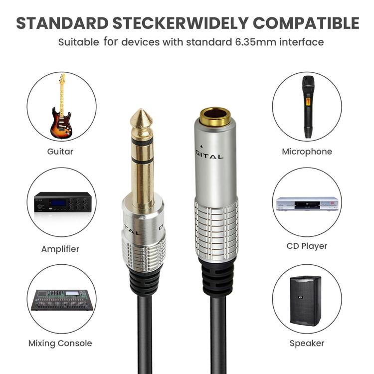 JUNSUNMAY 6.35mm 1/4 inch Male to Female Stereo Headphone Guitar Extension Cable Cord