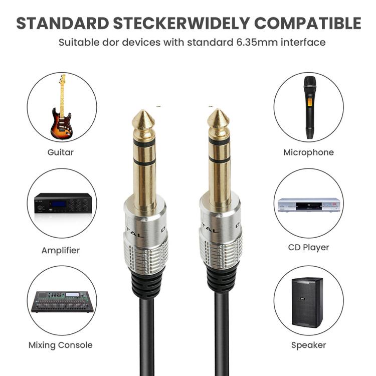 JUNSUNMAY 6.35mm 1/4 inch Male to Male Stereo Headphone Guitar Extension Cable Cord