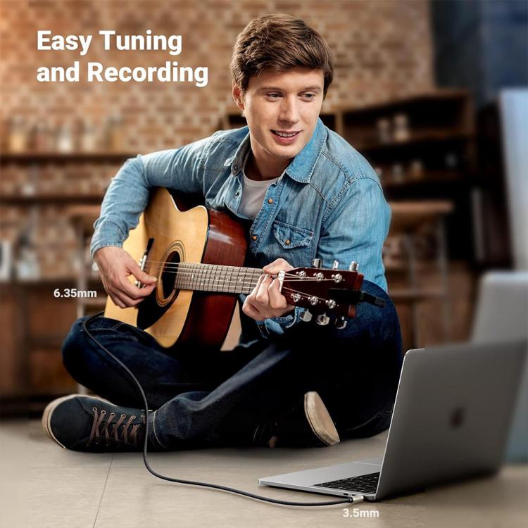 JUNSUNMAY 6.35mm Male to 3.5mm TRS Male Stereo Audio Cable Guitar Cord