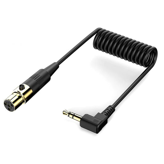 JUNSUNMAY 3.5mm Stereo Male to 4 Pin XLR Female Mixer Spring Extension Adapter Cable, Length: 0.5m, 3.5mm Stereo Male to 4 Pin XLR Female