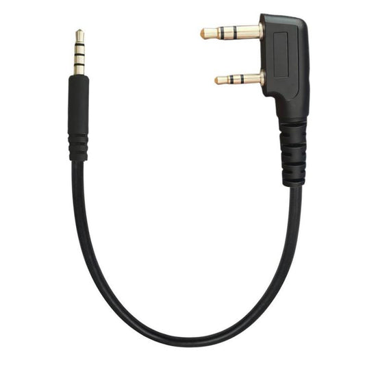 JUNSUNMAY Walkie Talkies Headset Radio Earpiece Adapter Cable, Length: 25cm, 2 Pin to Male 3.5mm, 2 Pin to Female 3.5mm