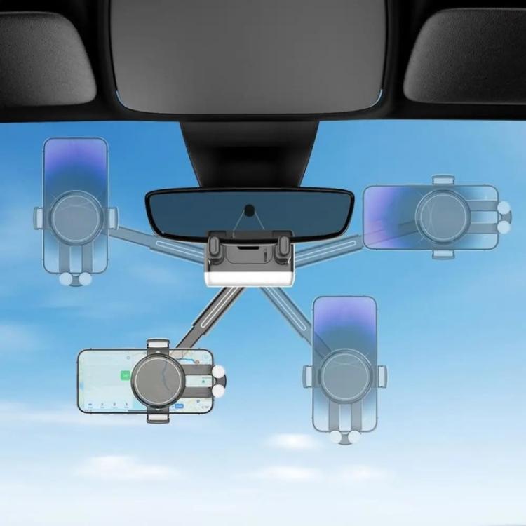H256 360 Degree Rotation Cellphone Navigation Bracket Car Rearview Mirror Phone Holder