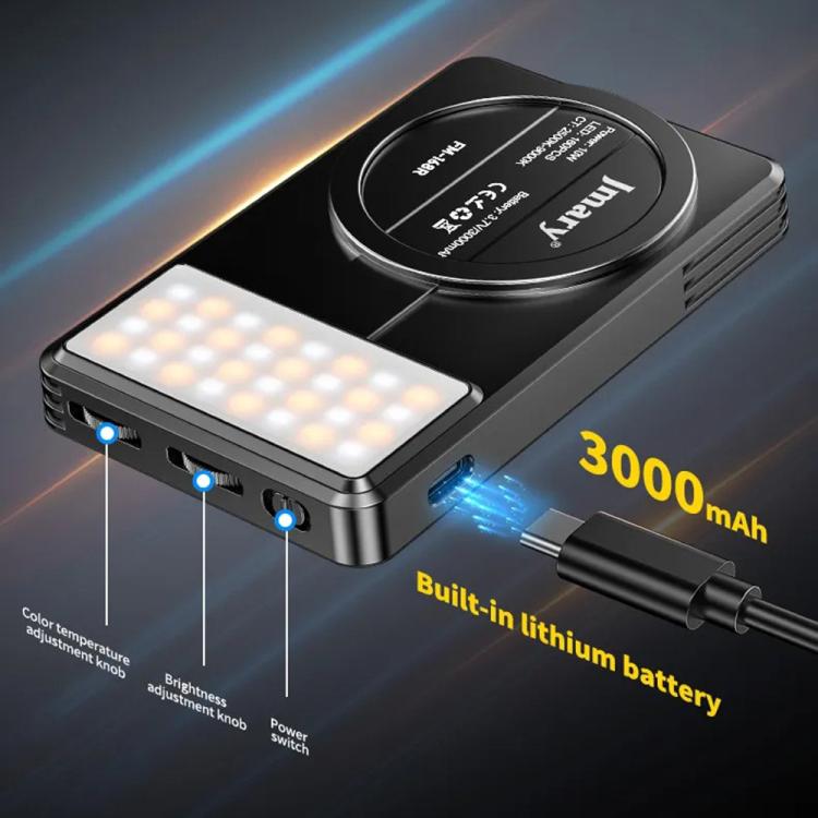 JMARY FM-168R Dual Color Temperature 160 LED Beads Portable Magnetic Phone Fill Light
