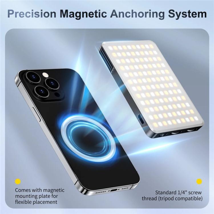 JMARY FM-168R Dual Color Temperature 160 LED Beads Portable Magnetic Phone Fill Light