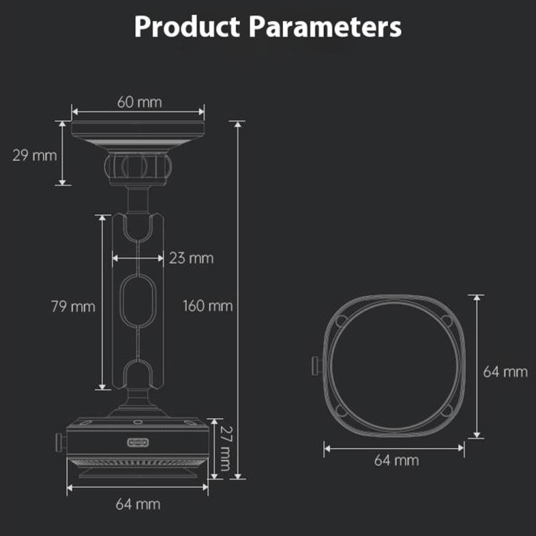 X75 360 Degree Rotation Magnetic Bracke Car Phone Holder Electric Suction Cup Holder