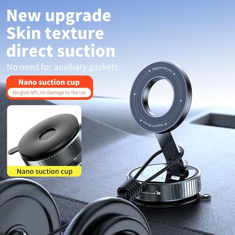K1 360 Degree Rotation Foldable Navigation Stand Magnetic Car Phone Holder Suction Cup Base
