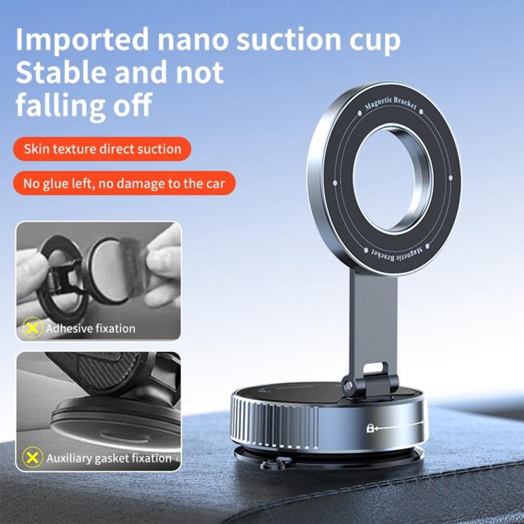 K1 360 Degree Rotation Foldable Navigation Stand Magnetic Car Phone Holder Suction Cup Base