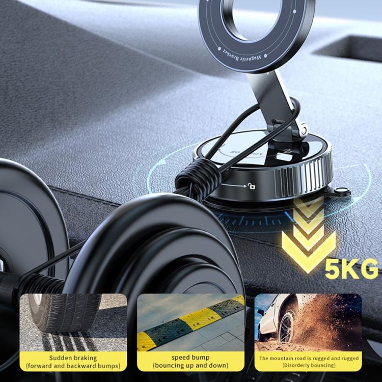 K1 360 Degree Rotation Foldable Navigation Stand Magnetic Car Phone Holder Suction Cup Base