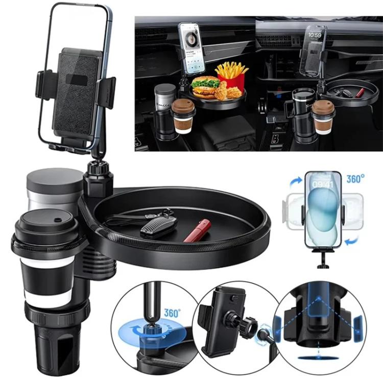 CP242 Universal 4 in 1 Car Phone Holder Cup Holder Tray Stand Car Cup Holder Expansion Tray