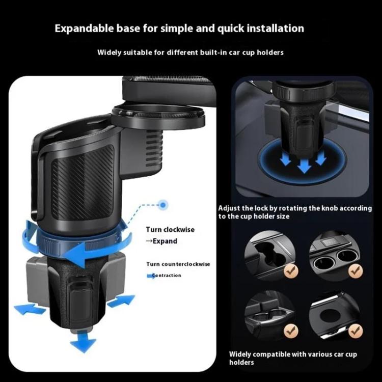 CP242 Universal 4 in 1 Car Phone Holder Cup Holder Tray Stand Car Cup Holder Expansion Tray