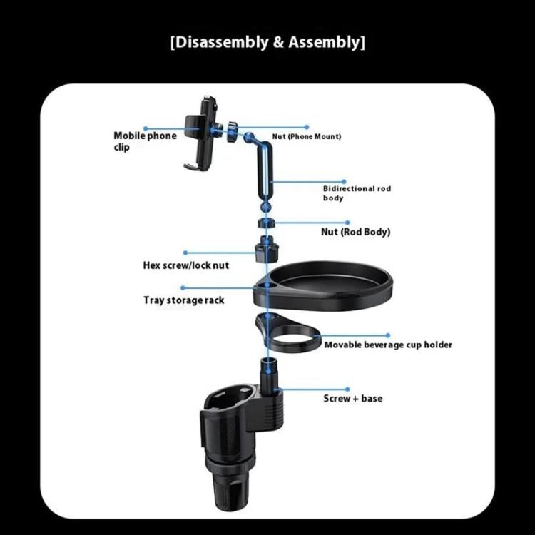 CP242 Universal 4 in 1 Car Phone Holder Cup Holder Tray Stand Car Cup Holder Expansion Tray
