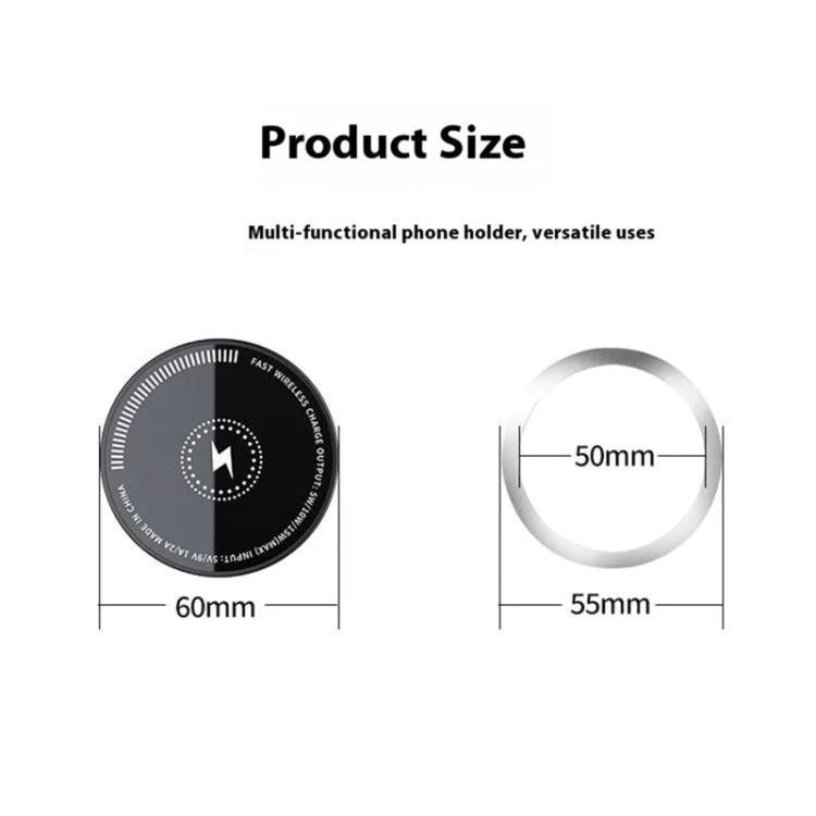 CP242F 15W Fast Charging Wireless Charger Car Cup Holder Magnetic Phone Navigation Stand