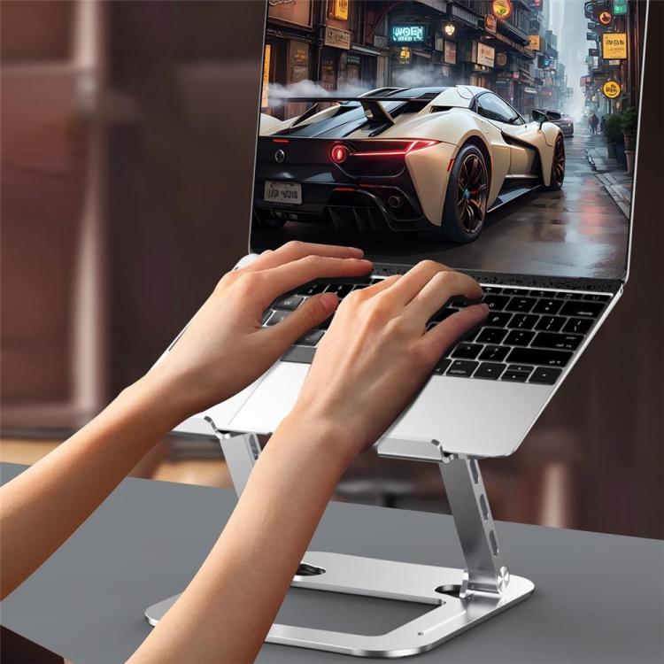 J22 Dissipation Adjustable Height Nano Steel Folding 17.3 Inch Laptop Stand Metal Base