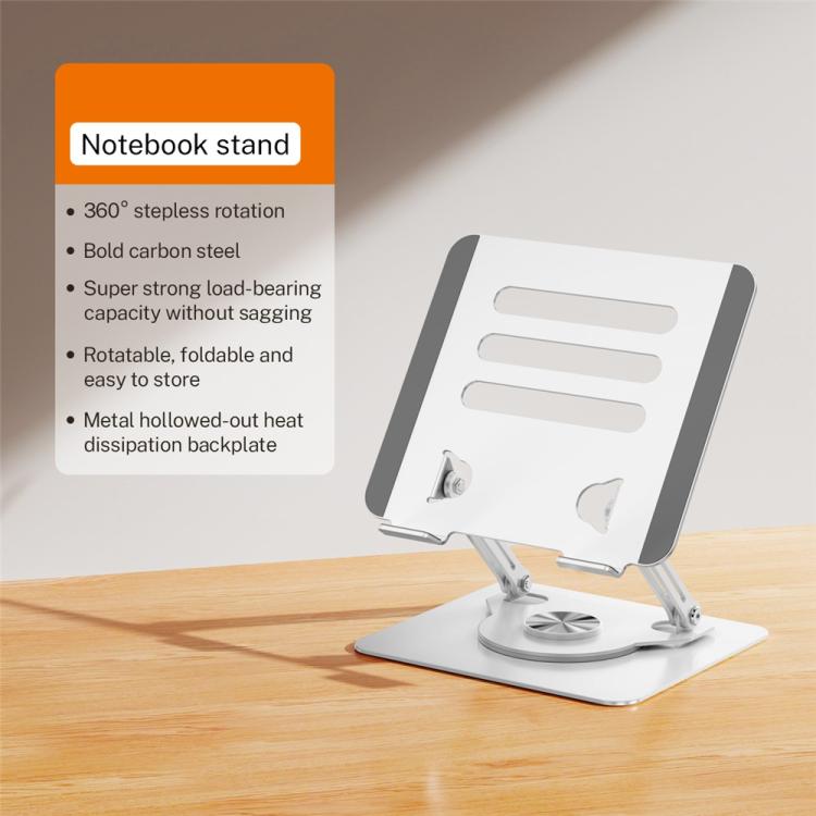 J61 Height Adjustable Rotating Foldable Carbon Steel Desktop 12-17.3 inch Tablets Laptop Stand