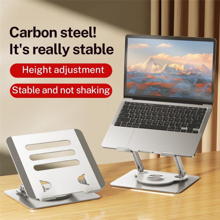 J61 Height Adjustable Rotating Foldable Carbon Steel Desktop 12-17.3 inch Tablets Laptop Stand