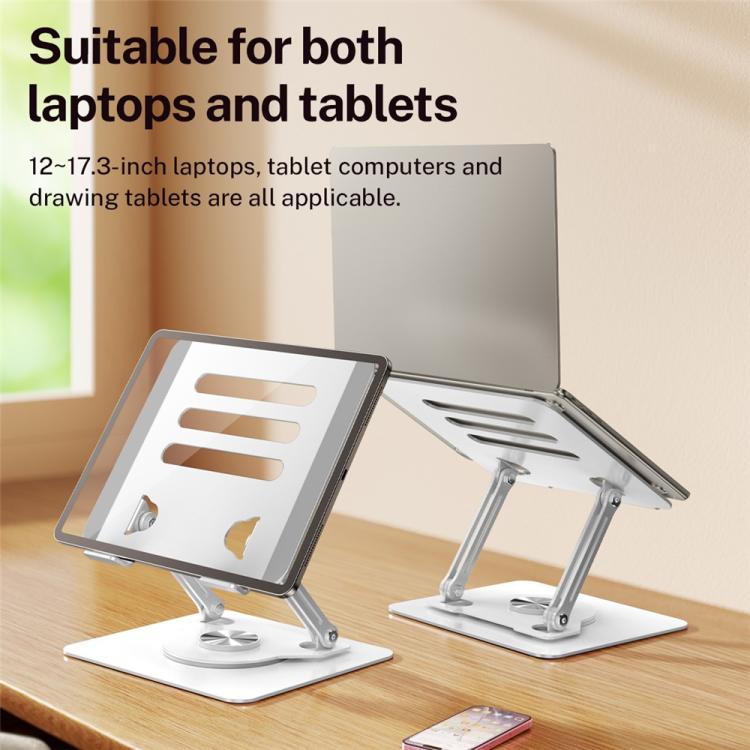 J61 Height Adjustable Rotating Foldable Carbon Steel Desktop 12-17.3 inch Tablets Laptop Stand
