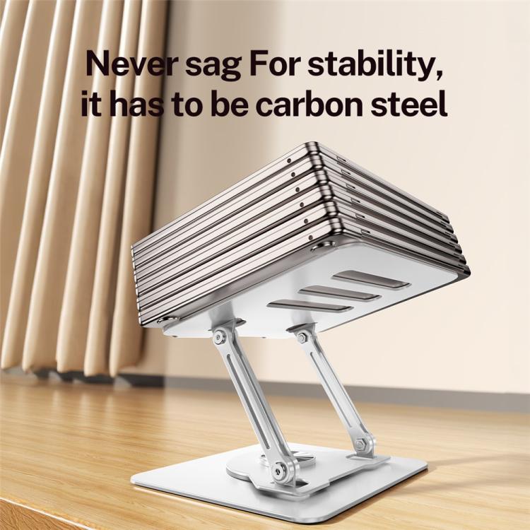 J61 Height Adjustable Rotating Foldable Carbon Steel Desktop 12-17.3 inch Tablets Laptop Stand