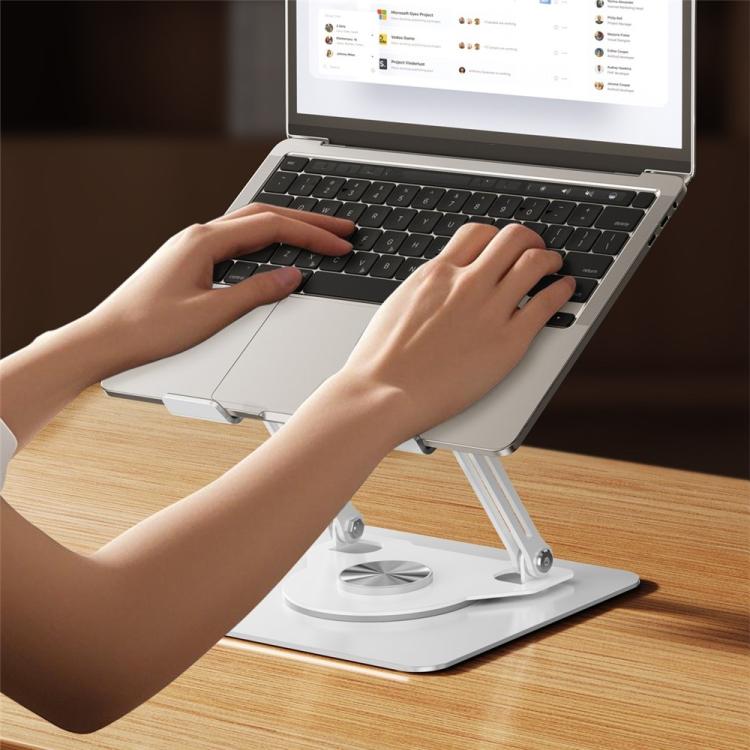 J61 Height Adjustable Rotating Foldable Carbon Steel Desktop 12-17.3 inch Tablets Laptop Stand