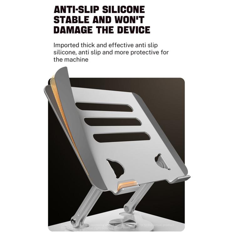 J61 Height Adjustable Rotating Foldable Carbon Steel Desktop 12-17.3 inch Tablets Laptop Stand