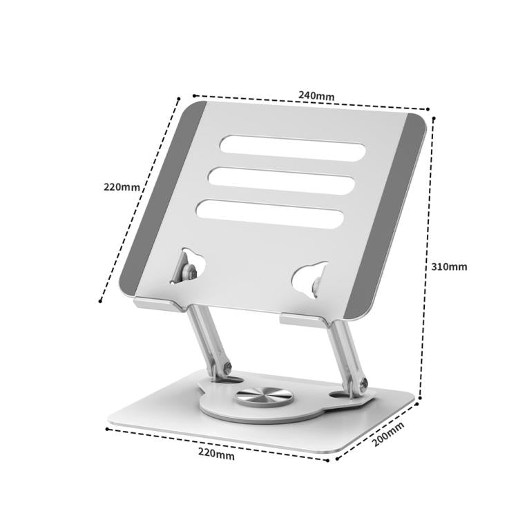 J61 Height Adjustable Rotating Foldable Carbon Steel Desktop 12-17.3 inch Tablets Laptop Stand