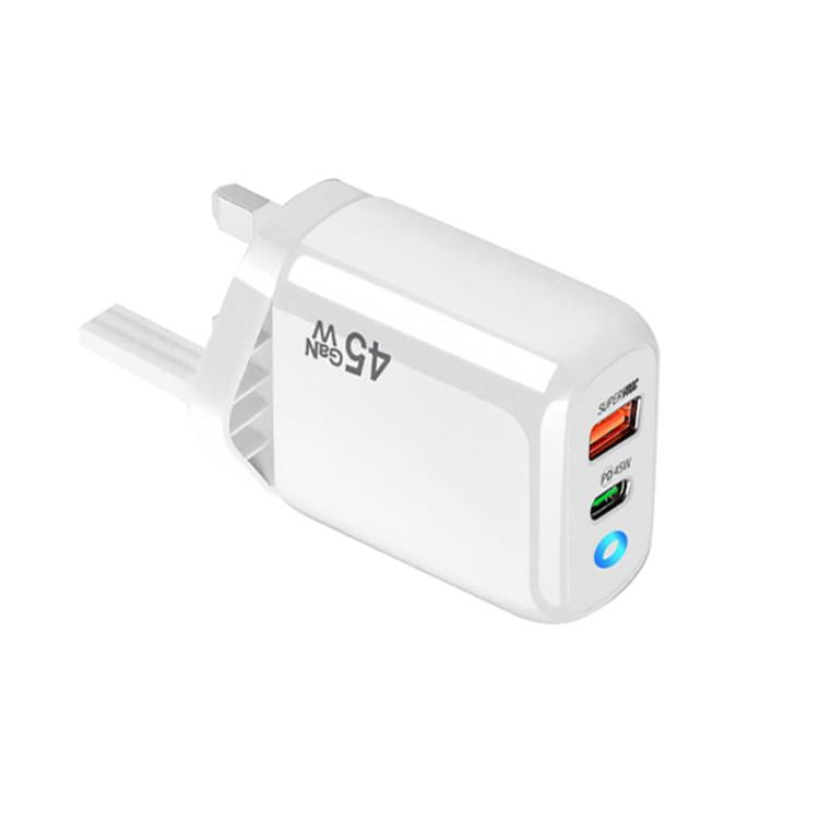 GaN 45W PD3.0 + QC3.0 Fully Compatible Protocol Charger for Laptops / Tablets, UK Plug