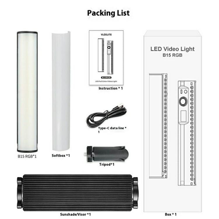 VLOGLITE B15RGB For Photography Live Streaming RGB Ambient Lamp Handheld LED Light Stick