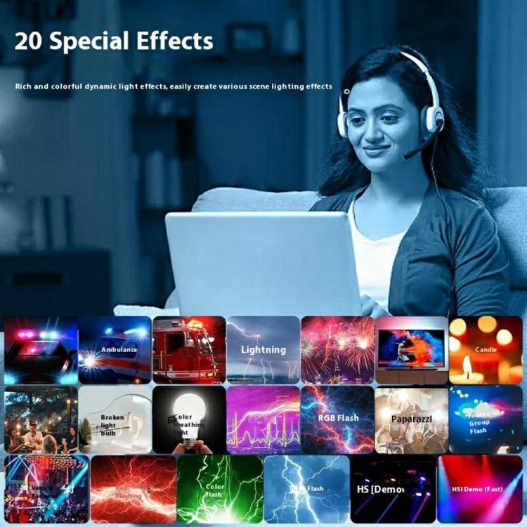 VLOGLITE B20RGB Magnetic LED Fill Light Handheld 20 Modes RGB Photography Light Stick