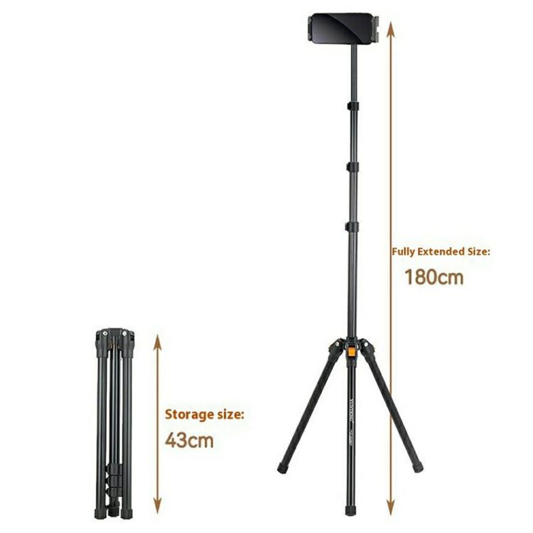 YUNTENG VCT-5229 For Smartphone / Tablet Folding Floor Stand Adjustable Height Tripod