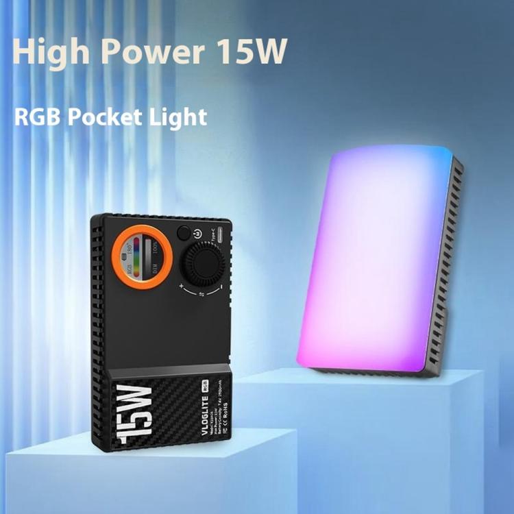 VLOGLITE K15RGB Photography Studio Camera Lamp 15W Full Color Fill Light RGB LED Video Light