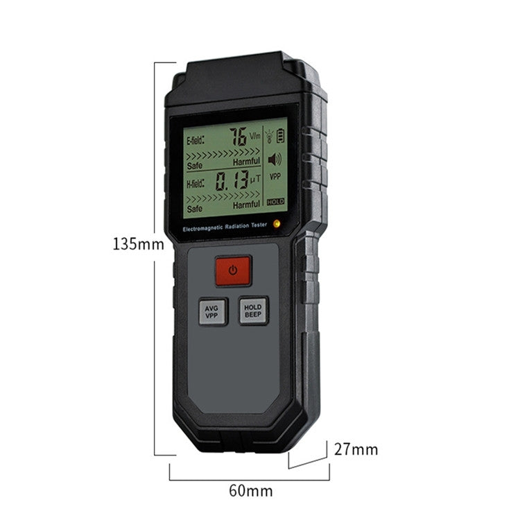 RZ825 Electromagnetic Radiation Tester Portable Digital Liquid Crystal Electromagnetic Field EMF Meter Measuring Instrument For Computer Mobile Phone