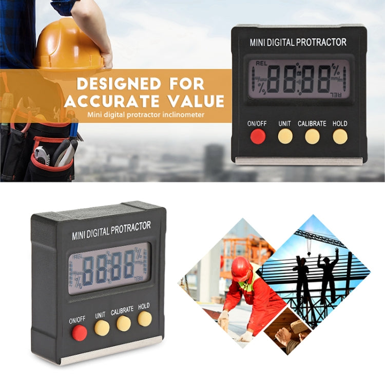 RZ2010 360 Degree Mini Digital Protractor Inclinometer Electronic Level Box Magnetic Base Measuring Tools