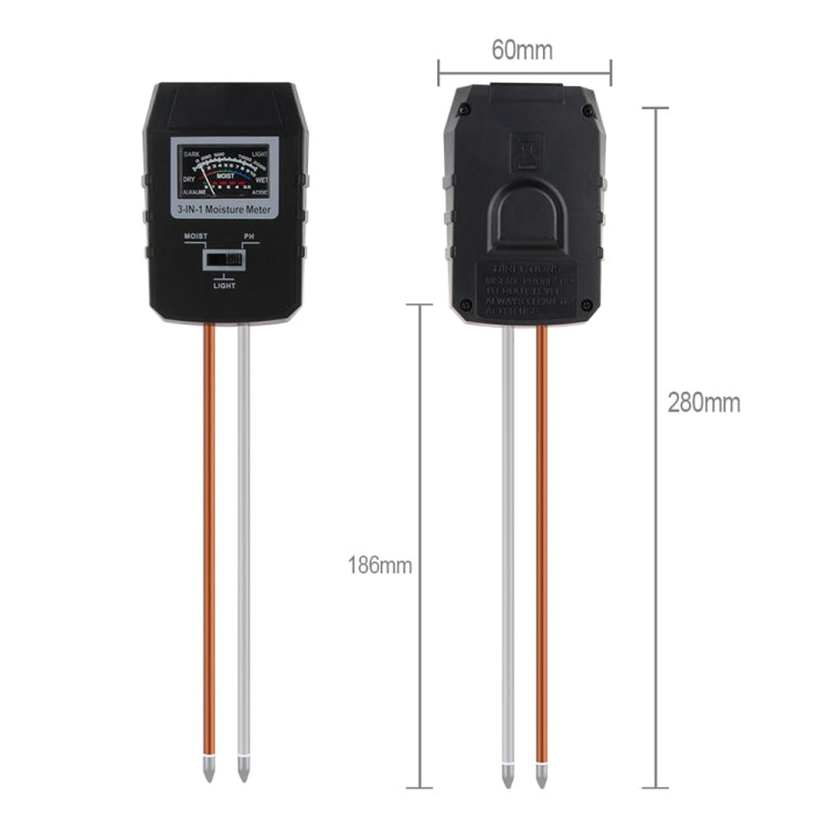 RZ97 Mini Soil PH Moisture Humidity Measuring PH Meter Soil Moisture Monitor Hygrometer Gardening Plant Farming Moisture Tester