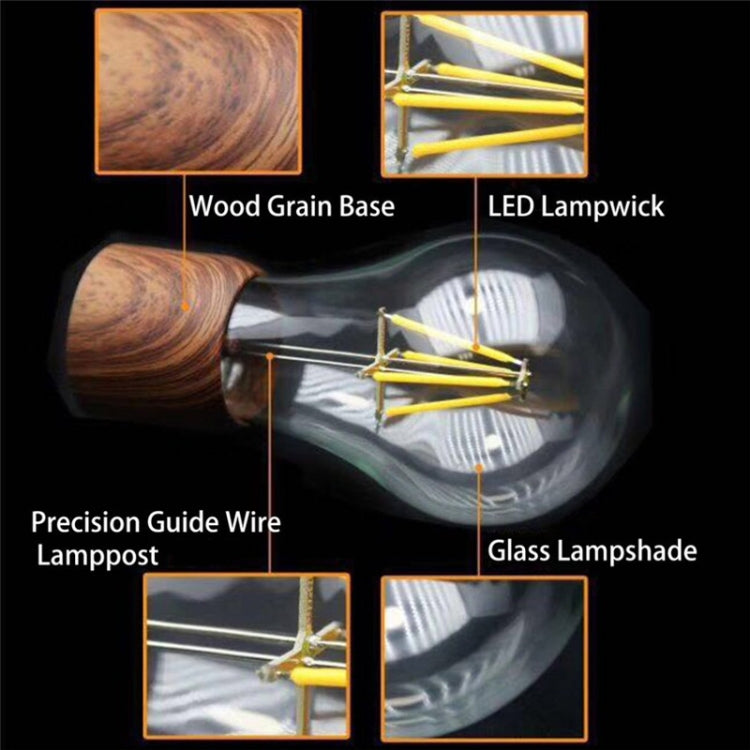 Retro magnetic floating bulb wood color substrate LED home decoration lamp
