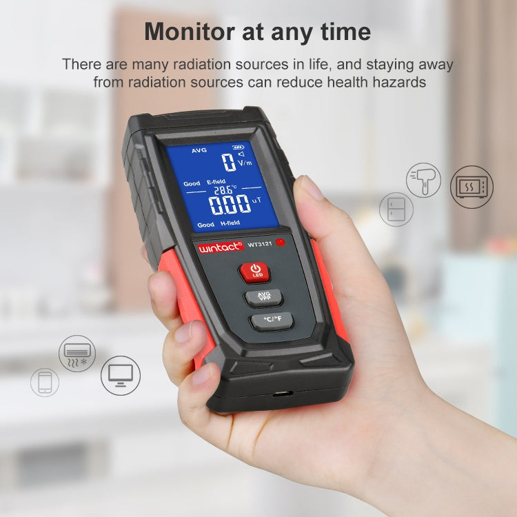 WT3121 Electromagnetic Radiation Tester Household Appliances Radiation Detector Electromagnetic Radiation Meter