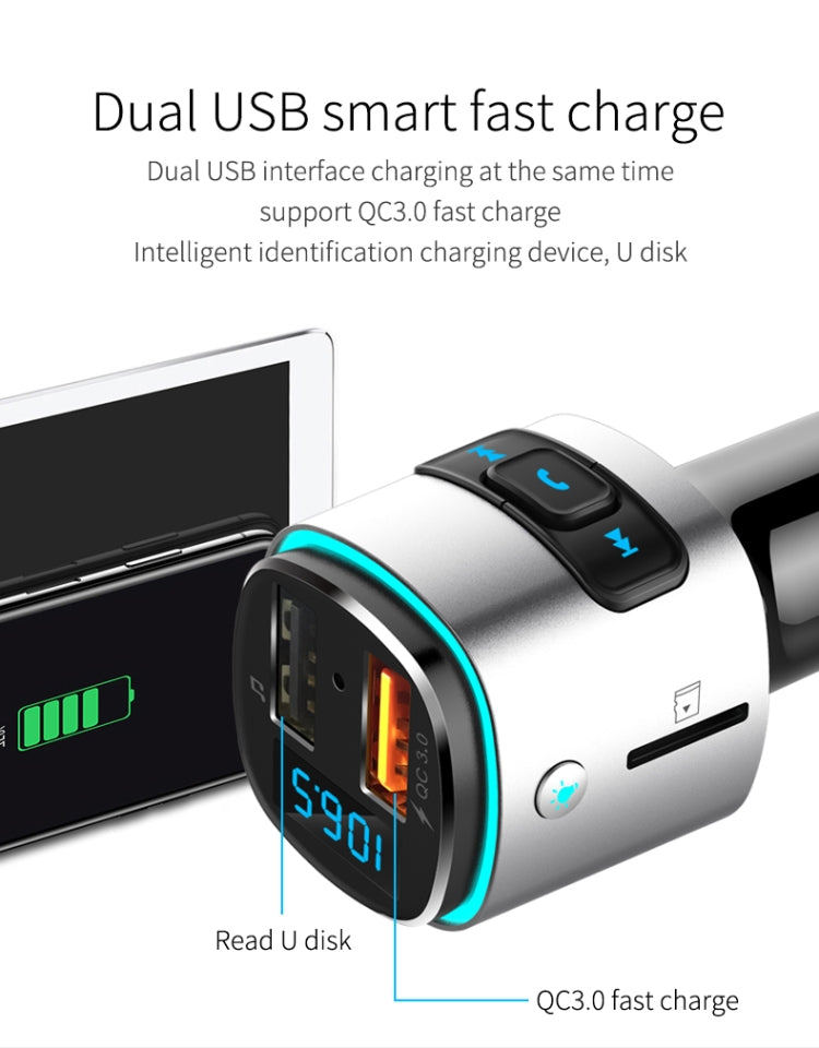 BC41 Multi-Functional MP3 Player, Bluetooth Receiver, USB Charger, Automobile Cigarette Lighter