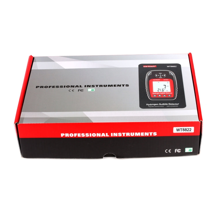 WINTACT WT8822 Hydrogen Sulfide Detector Independent H2S Gas Sensor Warning-up High Sensitive Poisoning Alarm Detector