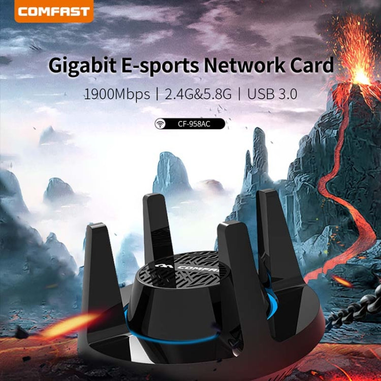 Comfast CF-958AC High Power PA Wifi Adapter 1900Mbps Gigabit E-Sports Network Card 2.4Ghz+5.8Ghz USB 3.0 PC Lan Dongle Receiver