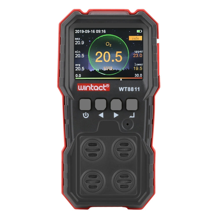WINTACT WT8811 Compoud Gas Monitor LCD Display Rechargeable Multifunction 4 in1 Combustible O2 H2S CO Gas Sensor Sound-light Vibration Alarm