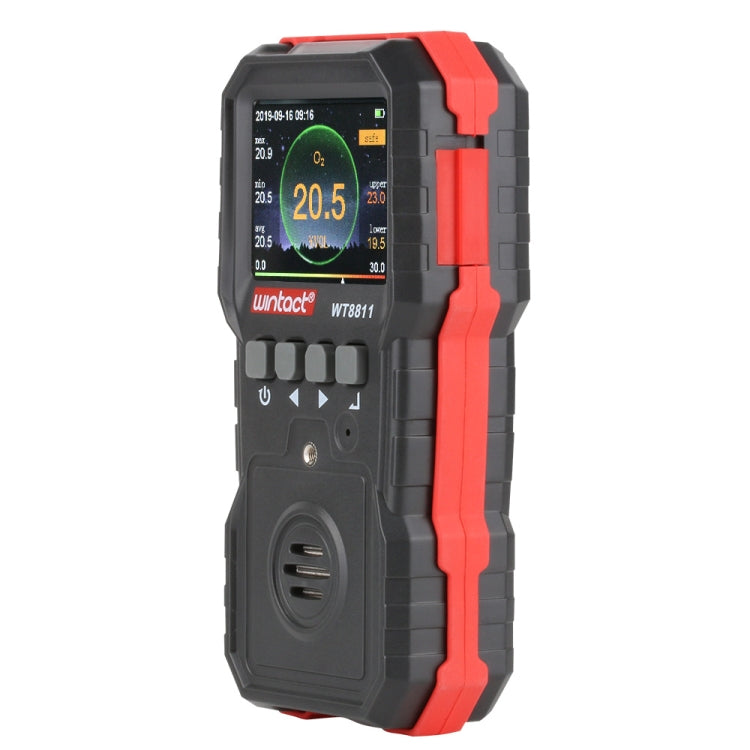 WINTACT WT8811 Compoud Gas Monitor LCD Display Rechargeable Multifunction 4 in1 Combustible O2 H2S CO Gas Sensor Sound-light Vibration Alarm