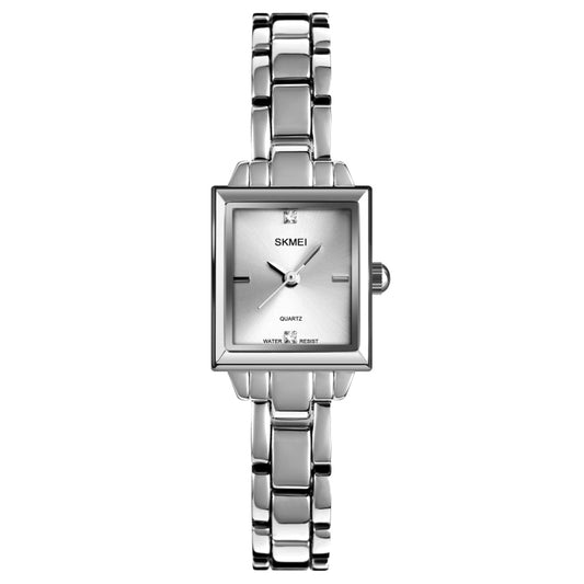 SKMEI 1407 Business Fashion Watch with Diamonds Delicate and Elegant Square Zinc Alloy Quartz Watch for Women